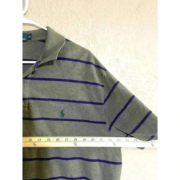 VINTAGE Polo Ralph Lauren Shirt Men Extra Large Gray Stripe - Picture 7 of 7